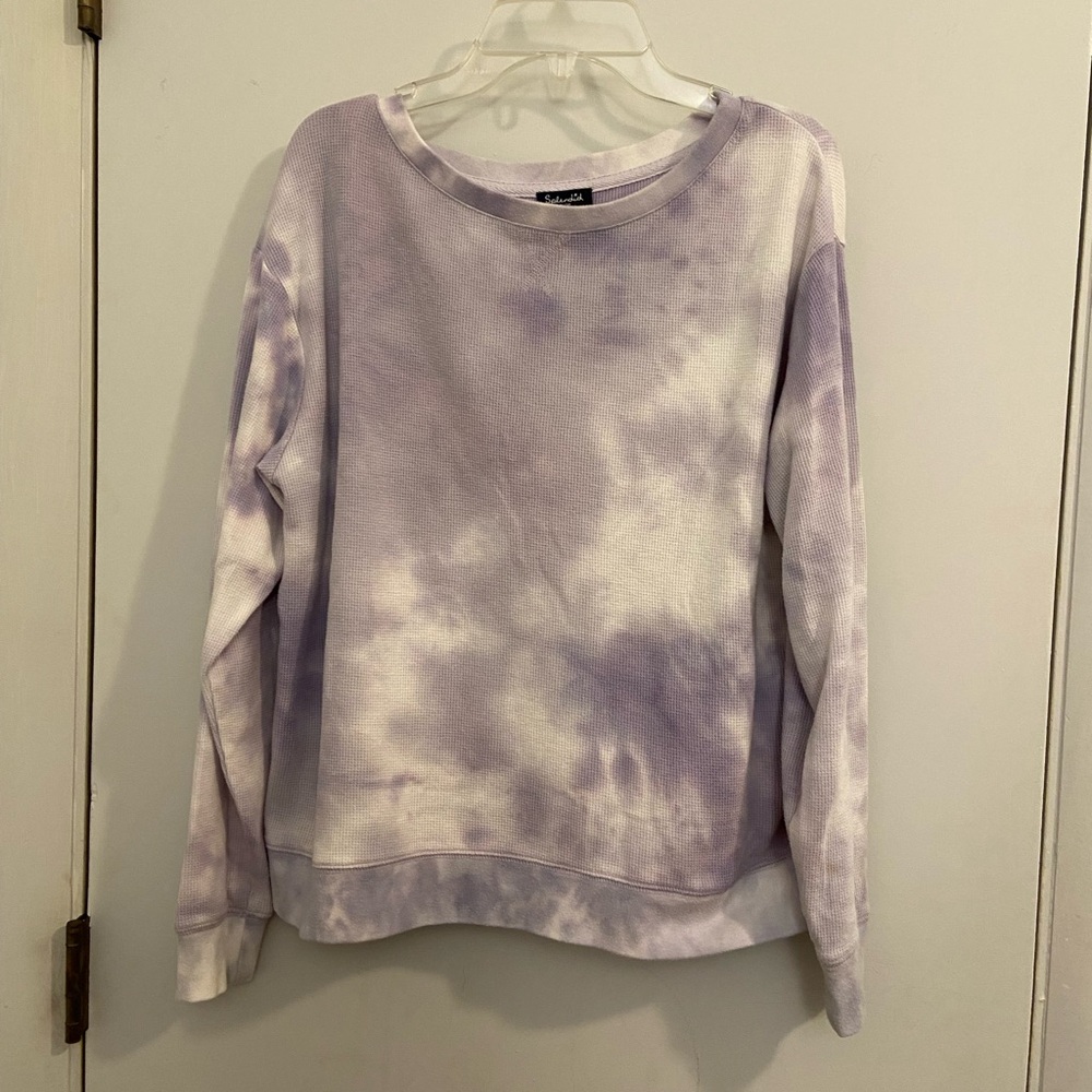 Purple and white tie-dye sweatshirt